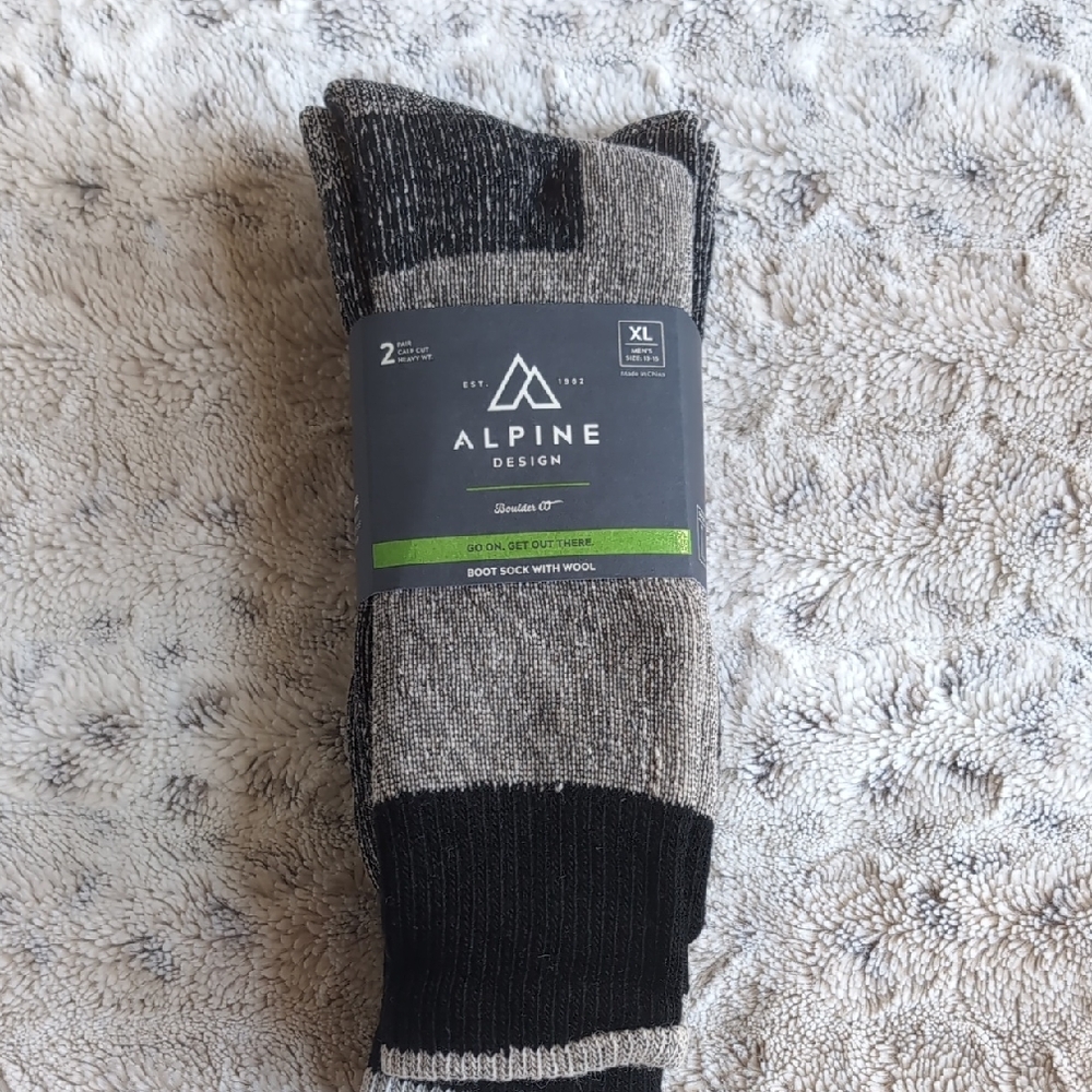 Alpine Design 2 Pack Heavyweight Wool Boot Socks